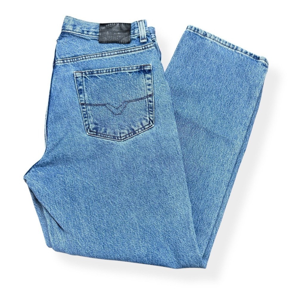 Harley Davidson Jeans Men's 36x30 Light‎ Wash Traditional Denim Biker Motorcycle